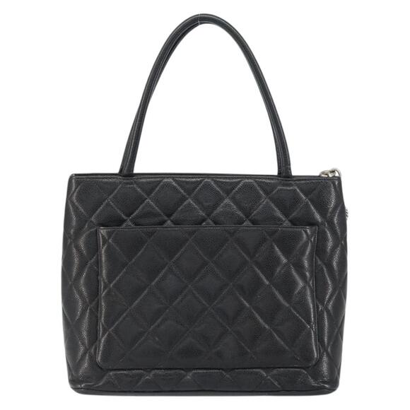 CHANEL Matelasse Reprint Tote Bag Caviar Skin Black CC Auth 160246A - Picture 2 of 16